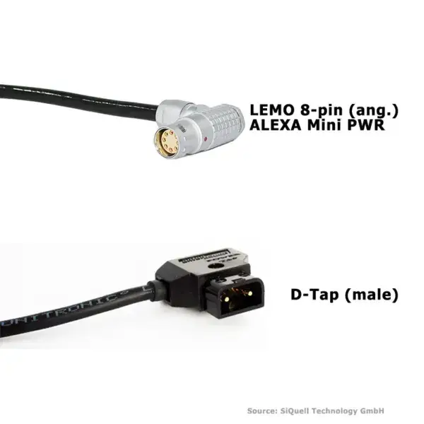 SiQuell - Power cable D-Tap to ARRI ALEXA Mini (LF) | AMIRA (angled)
