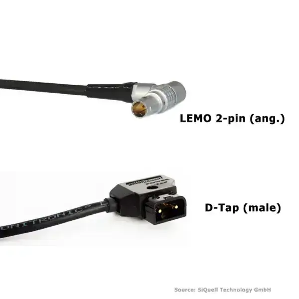 SiQuell - Powercable D-Tap (m.) - Lemo 2-pin (ang.)