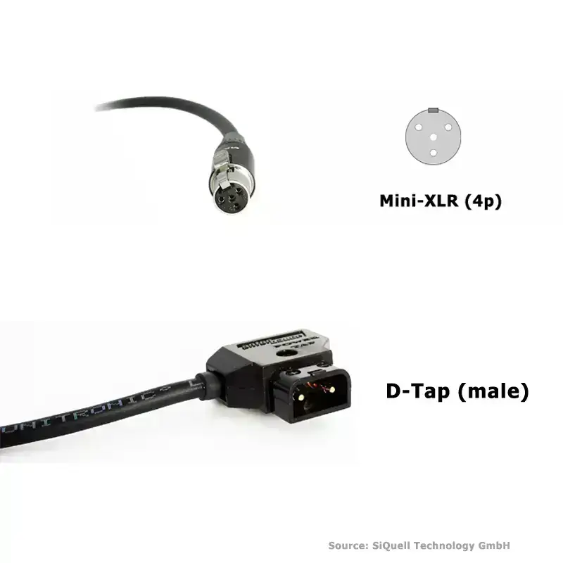 SiQuell - Powercable D-Tap (male) to TVLogic (Mini-XLR/4-pin)