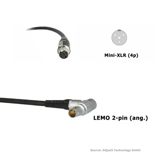 SiQuell - Powercable Lemo 2-pin (ang.) to TVLogic (Mini-XLR/4-pin)