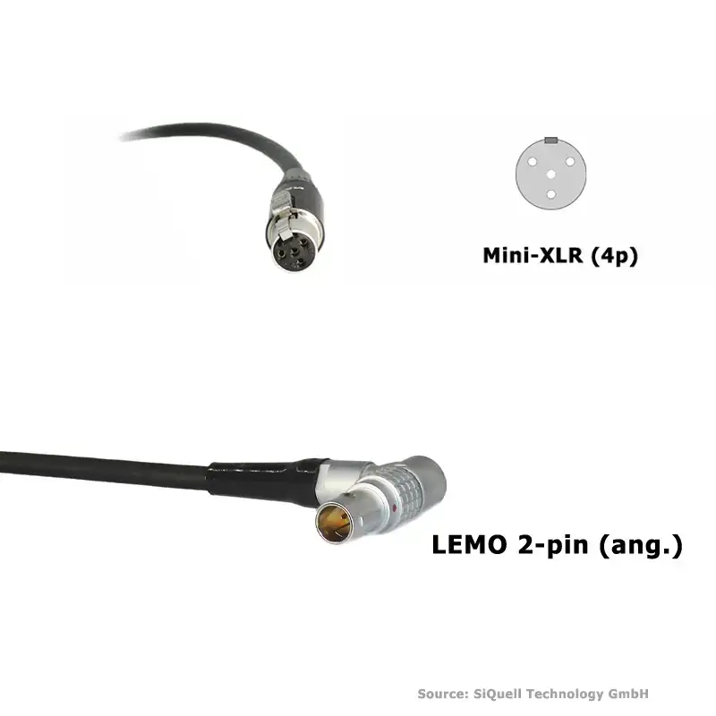 SiQuell - Powercable Lemo 2-pin (ang.) to TVLogic (Mini-XLR/4-pin)