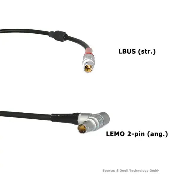 SiQuell - Powercable Lemo 2-pin (angled) - LBUS (straight)