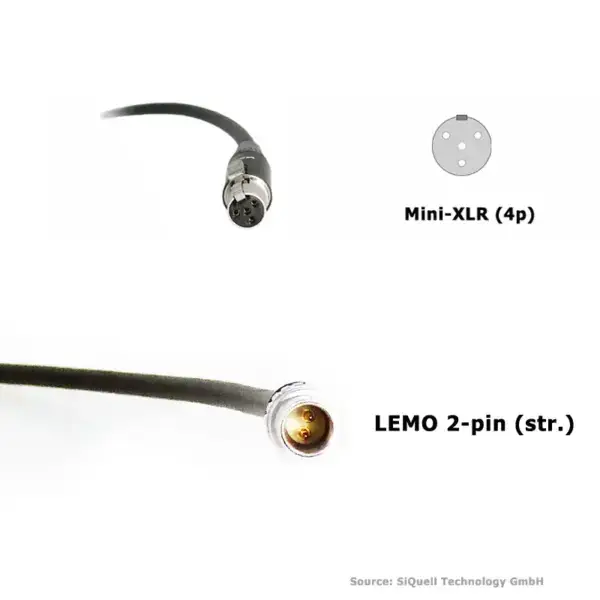 SiQuell - Powercable Lemo 2-pin (str.) to TVLogic (Mini-XLR/4-pin)