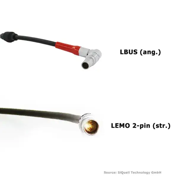 SiQuell - Powercable Lemo 2-pin (straight) - LBUS (angled)