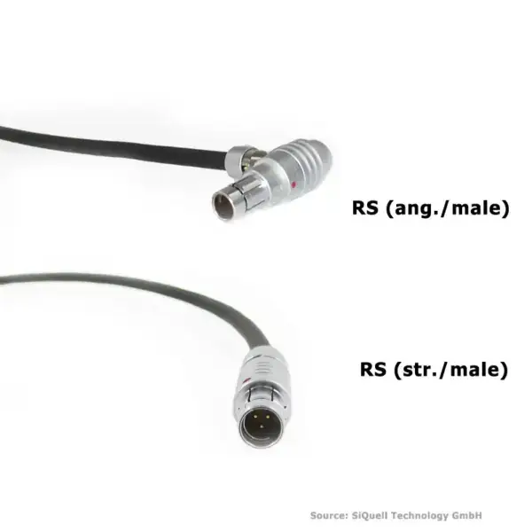 SiQuell - Powercable RS 3-pin (ang./male) to RS 3-pin (str./male)